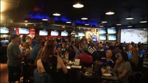 St.Louis Blues fans at The Post Sports Bar & Grill in Creve Coeur during the Stanley Cup Finals